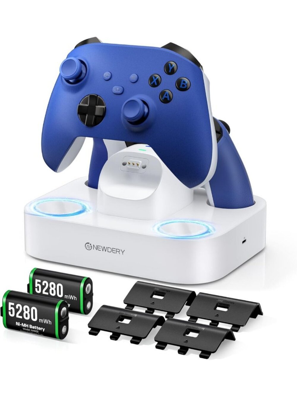 Dual Charging Dock for Xbox Controllers - 2 Rechargeable Battery Packs & Covers